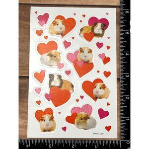 RARE HTF STICKETY DOO DA VALENTINE STICKERS GUINEA PIG HEARTS